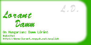 lorant damm business card