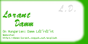 lorant damm business card